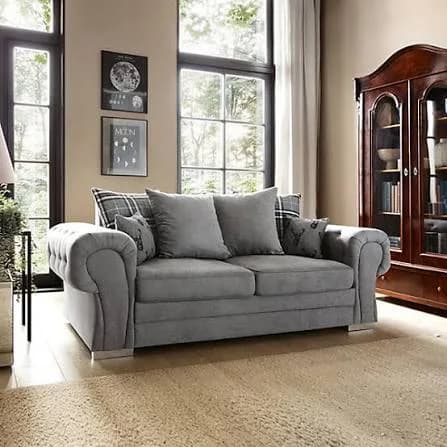 Verona High Back 3 Seater in Grey