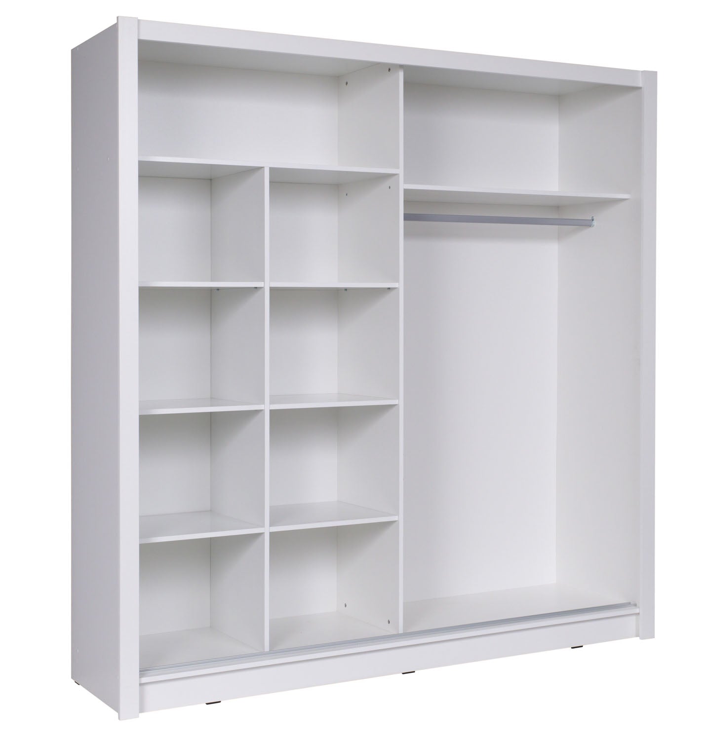 White Sliding Door Wardrobe with Mirror – Modern Bedroom Storage