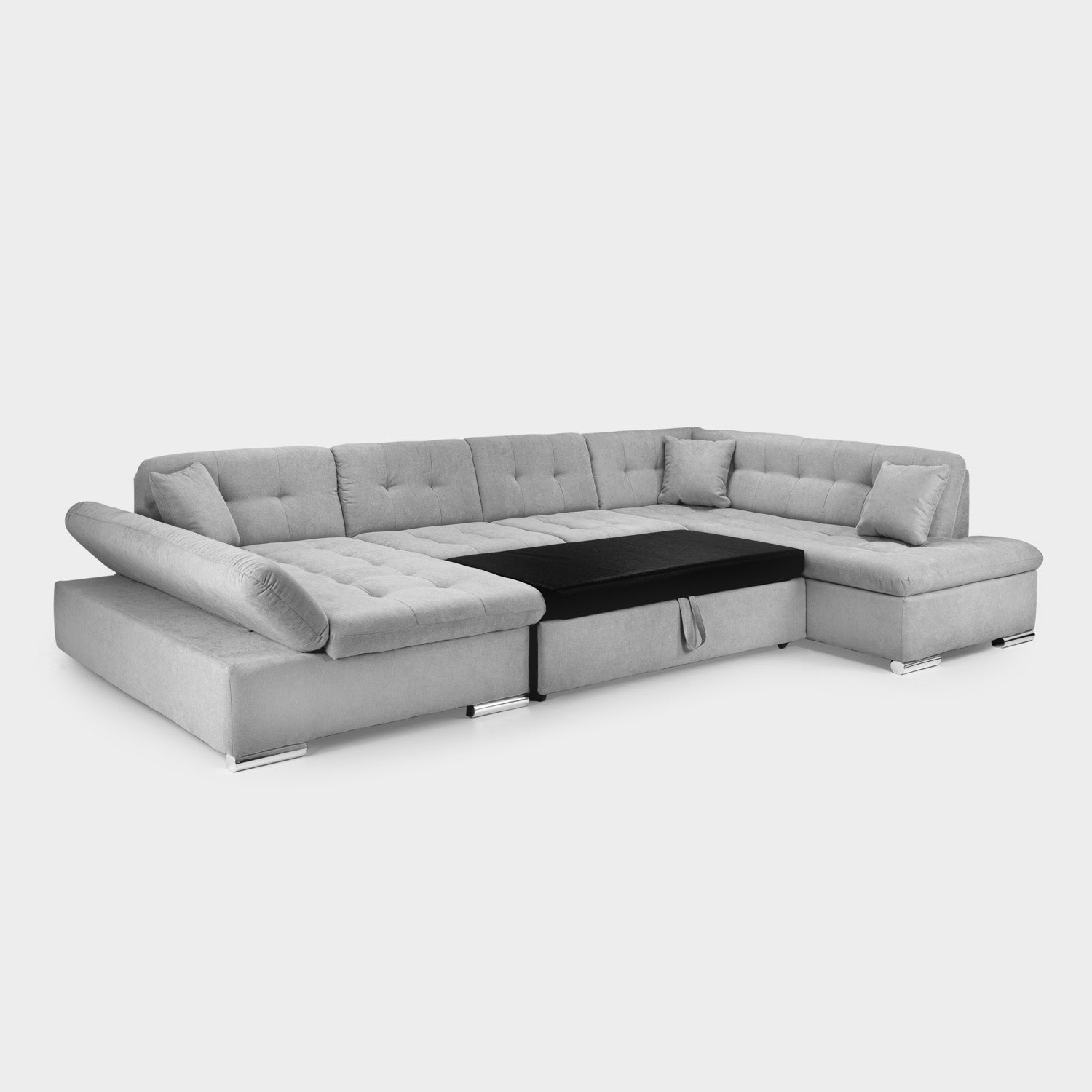 Bergen Sofa Bed Grey Right Hand Facing U Shape Corner