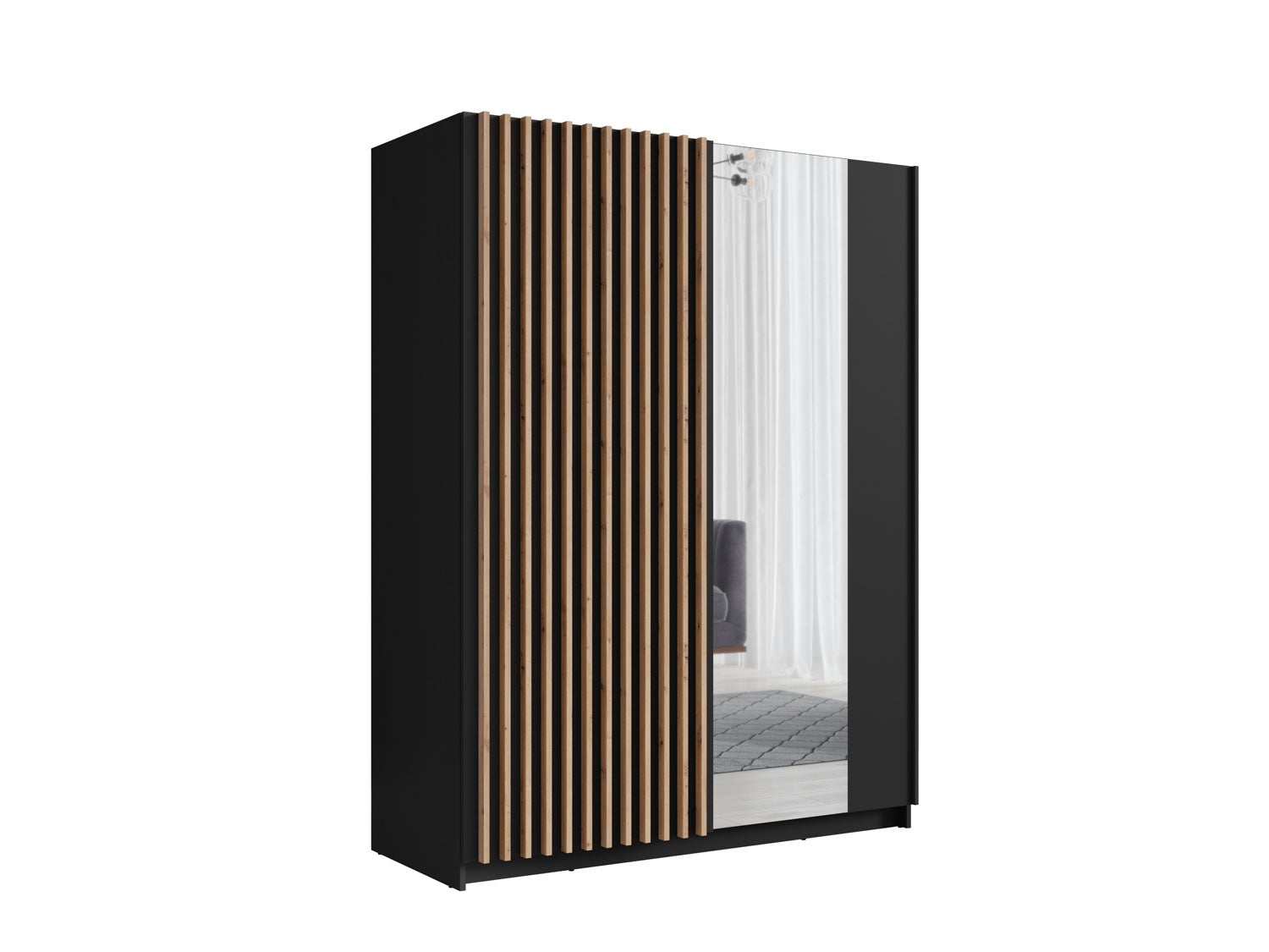 Modern White Wardrobe with Shelves & Hanging Rail – 2-Door 200cm
