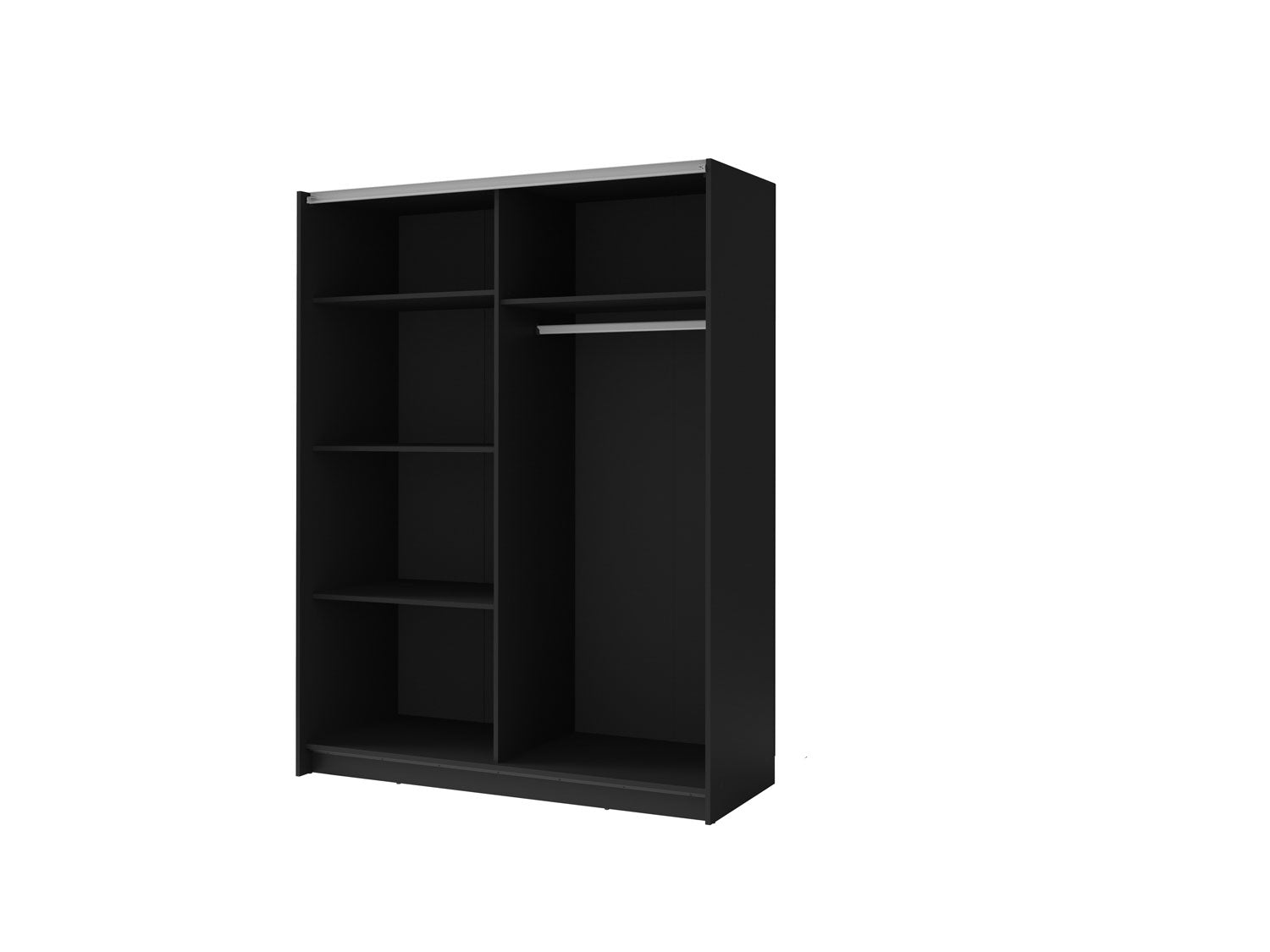 Modern White Wardrobe with Shelves & Hanging Rail – 2-Door 200cm