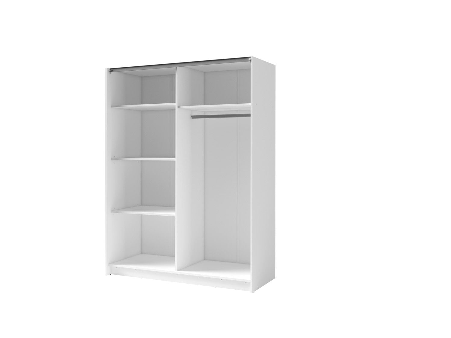 Modern White Wardrobe with Shelves & Hanging Rail – 2-Door 200cm