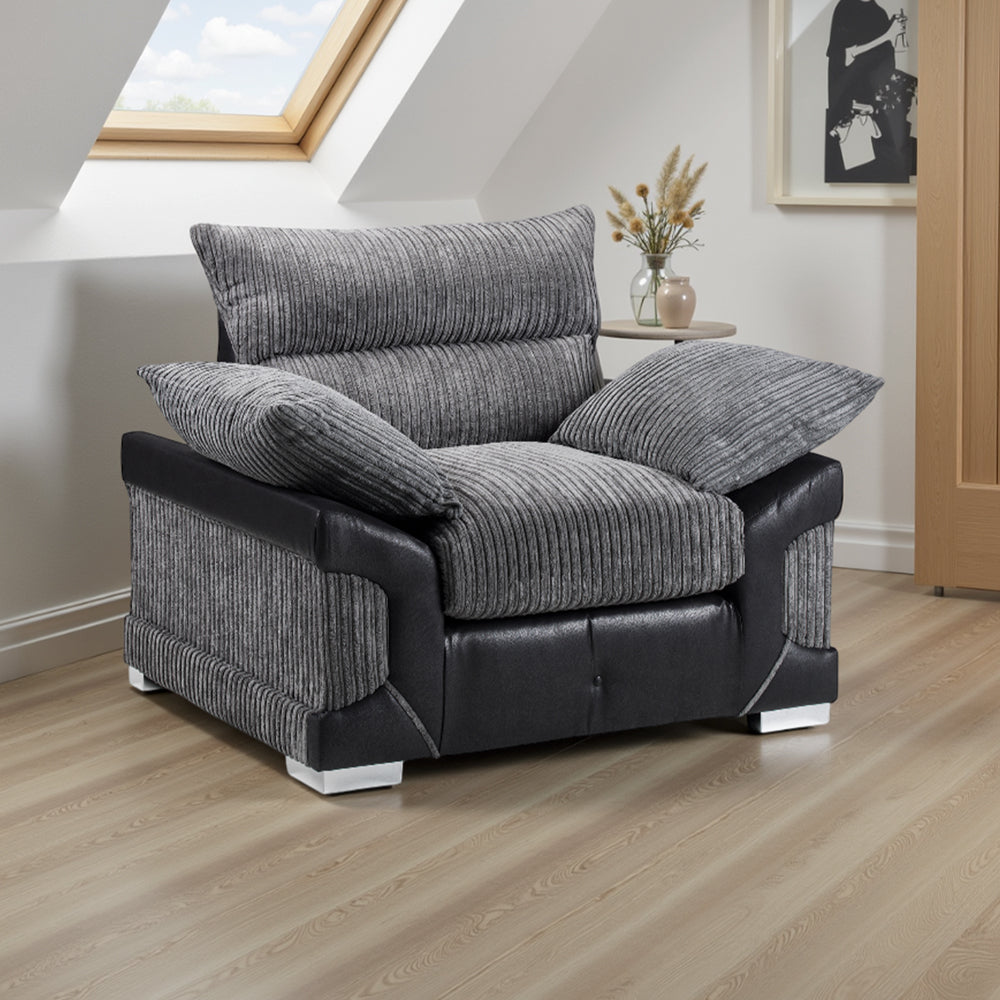 Logan Sofa Black/Grey Armchair