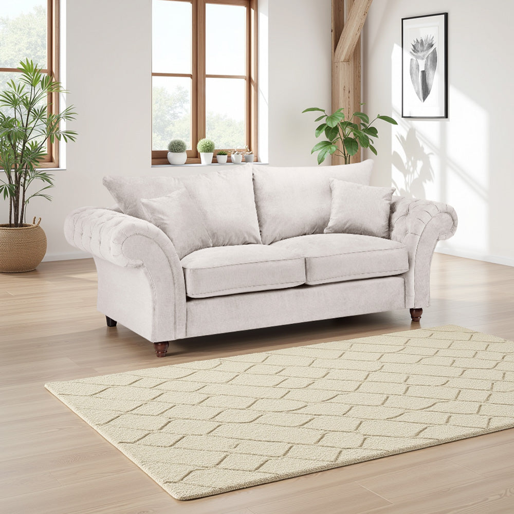 Windsor Fullback Sofa Stone 3 Seater