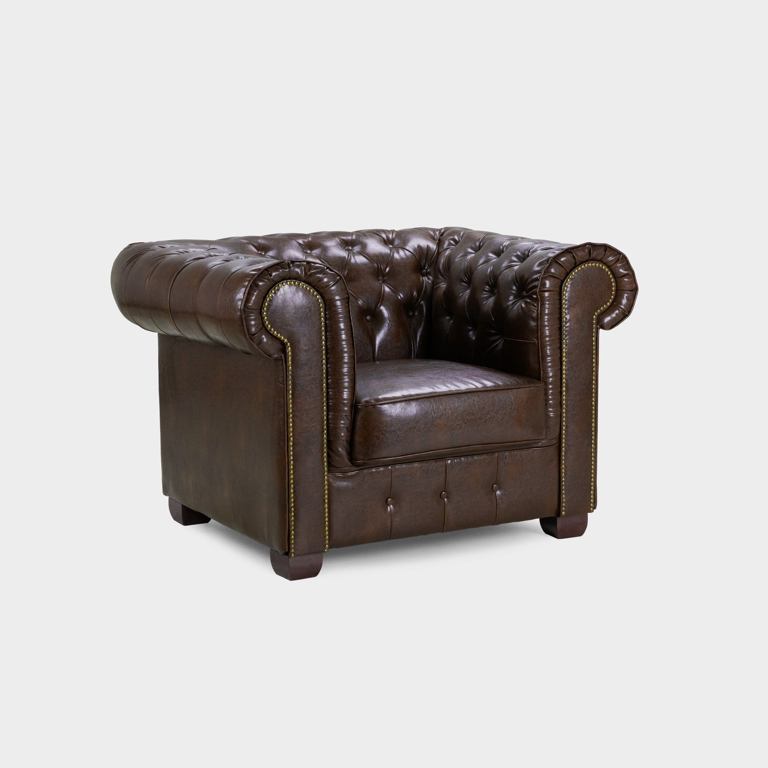Chesterfield Sofa Antique Brown Armchair