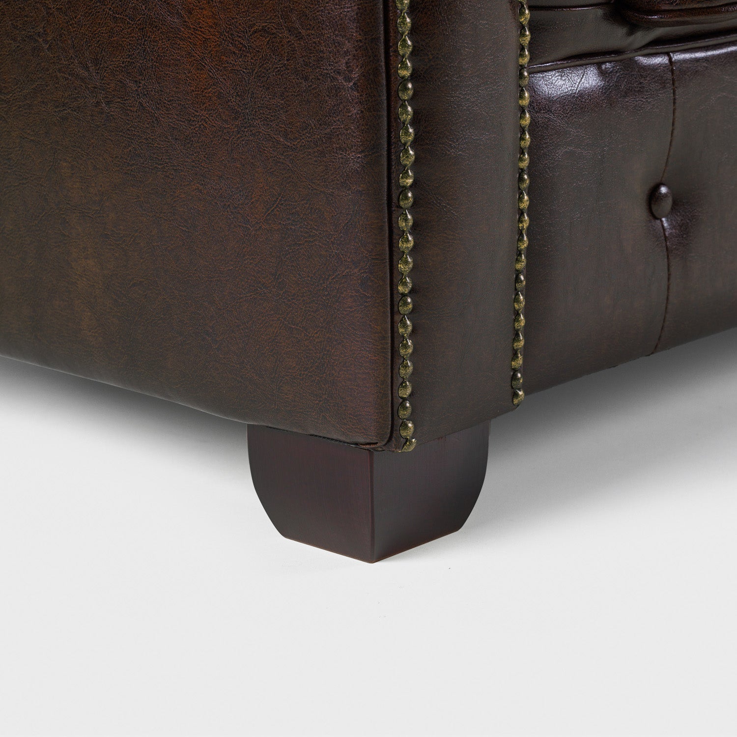 Chesterfield Sofa Antique Brown Large Corner