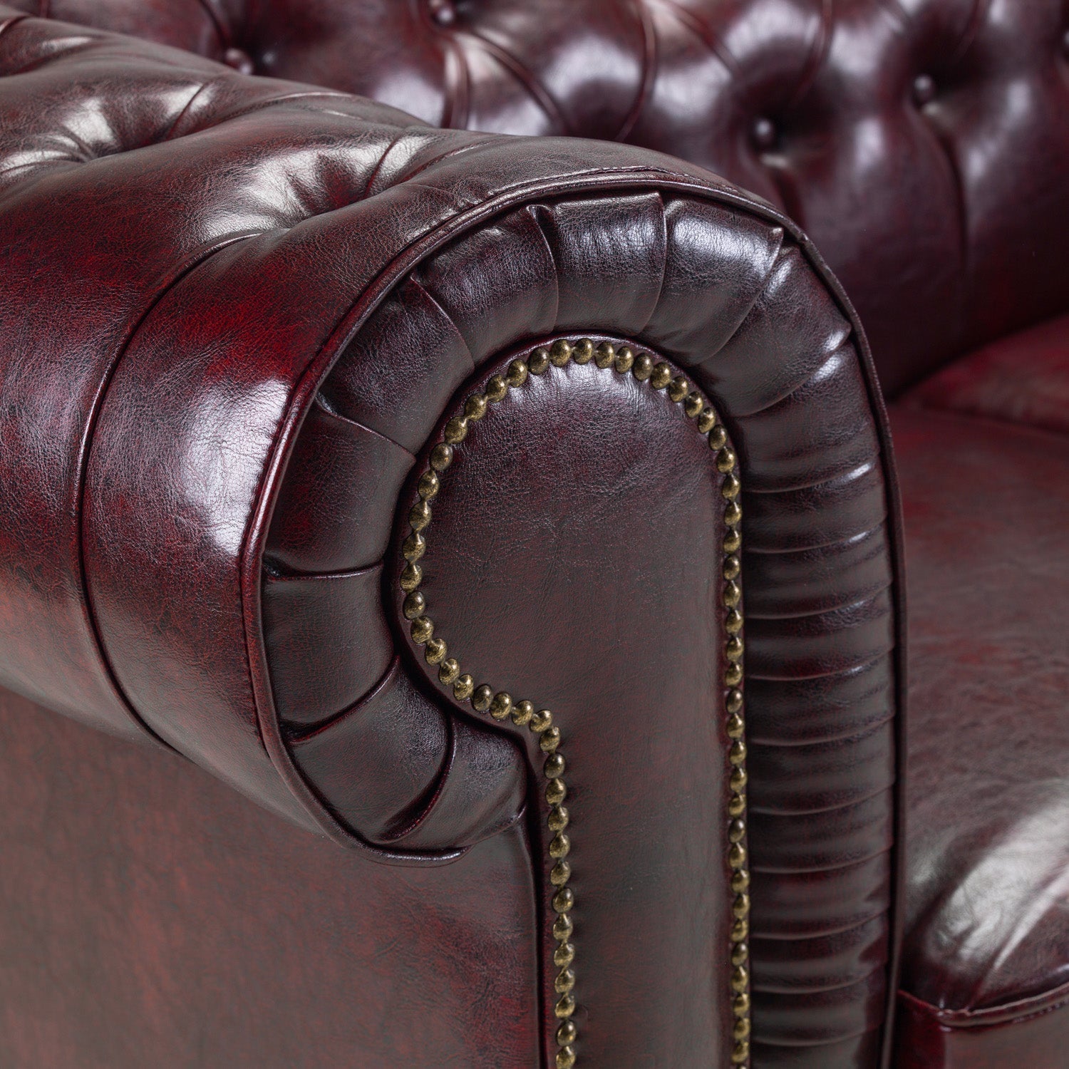 Chesterfield Sofa Oxblood Red 3 Seater