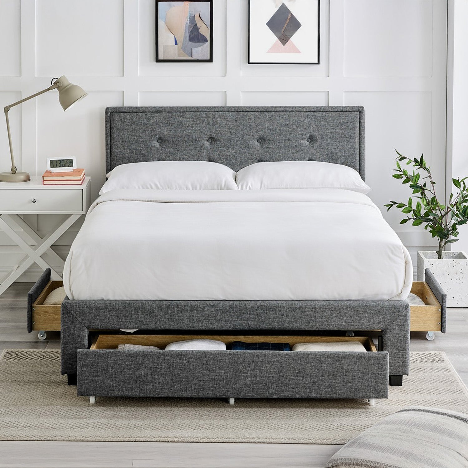Florence Bed Frame King Grey