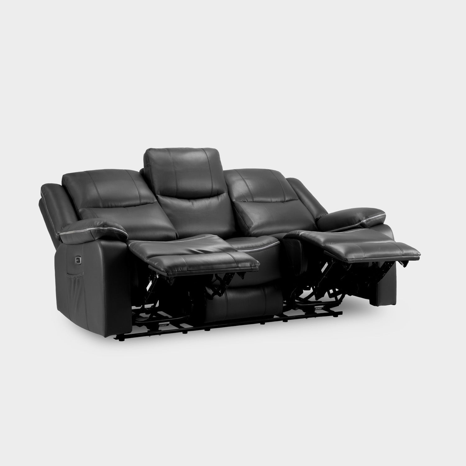 Harald Electric Recliner Sofa Black 3 Seater