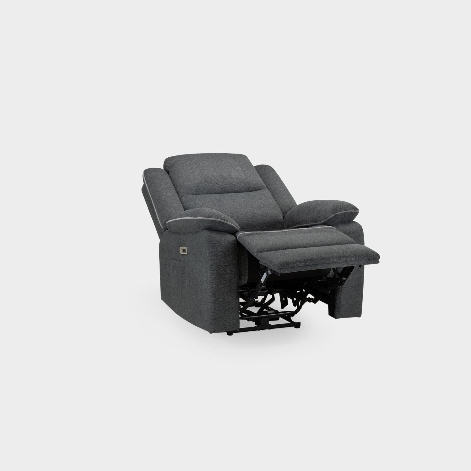Harald Electric Recliner Sofa Grey Fabric Armchair