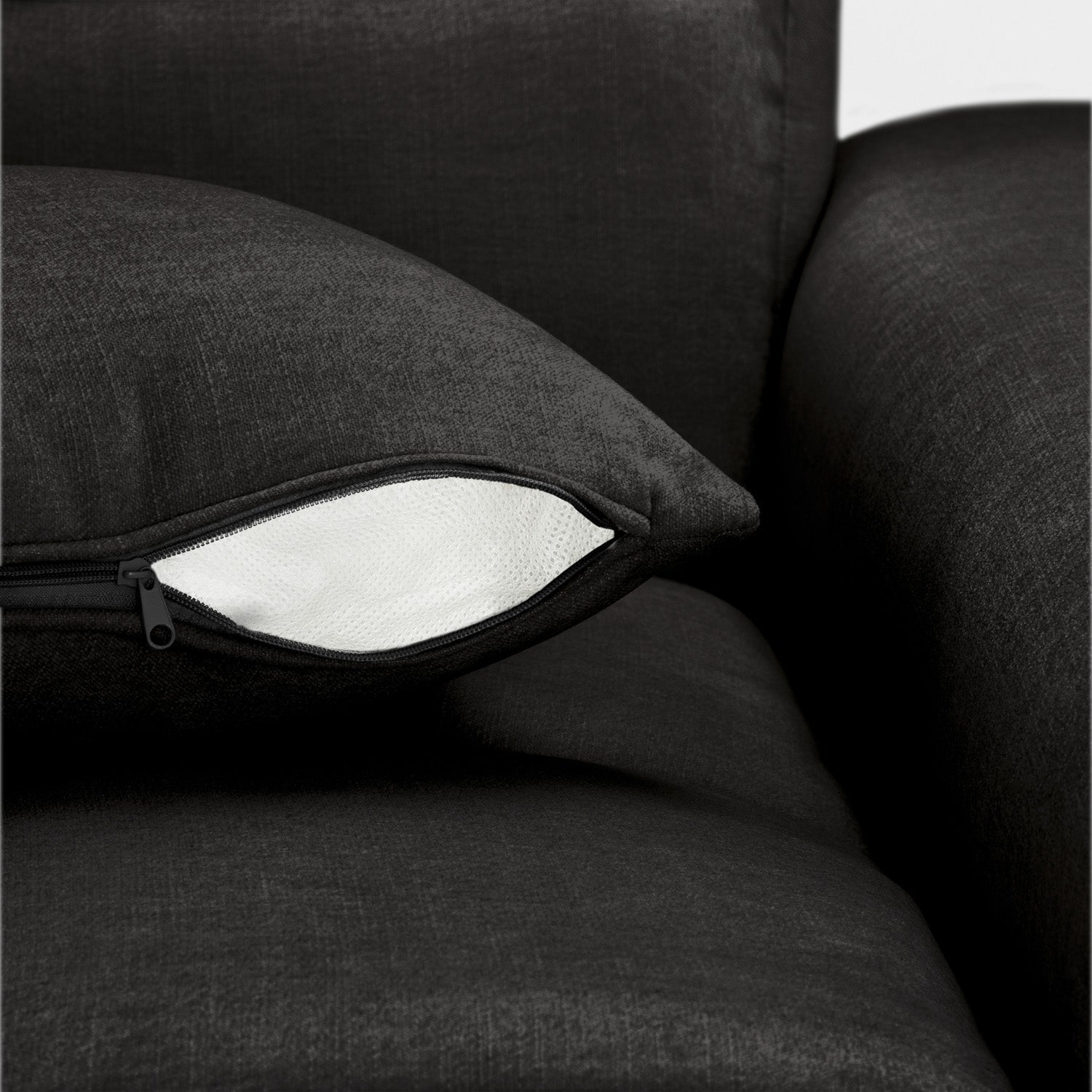 Jacob Sofa Black Left Hand Facing Corner